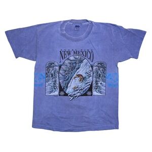Vintage 1992 Sansegal Angel Fire New Mexico Ski T Shirt Large Single Stitch USA